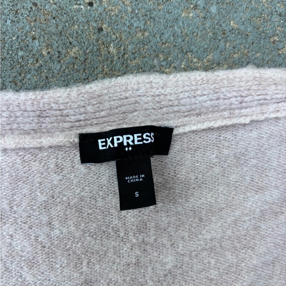 Express Light Gray V-Neck Sweater - Picture 2 of 4